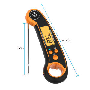 Meat Thermometer Digital Instant Read Wireless Food Thermometer for Cooking IP67 Waterproof LED Backlight Auto Shut Off Foldable Probe Built-in Bottle Opener & Fridge Magnet Cooking Thermometer for Meat Milk Oven BBQ & Grill