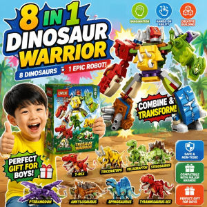 Allieuka Dinosaur Toys for Kids Transforming Robot Toys Building Block Educational Toys Blind Box