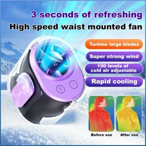 Mini Fan Turbine Fan Blade Hanging Fan Whole Body Cooling Brushless Low Noise Motor Easy to Carry
