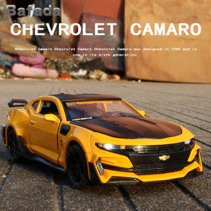 Bafada for 1:32 Bumblebee Sports Car Camaro Alloy Model Car Big Wheel Alloy Diecast Cars Model with with Sound LightAlloy Toys CarPull Back Car Toys for Children Xmas GiftsMonster Truck Toy