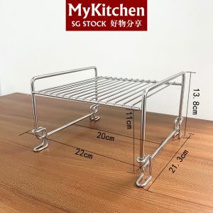 MyKitchen 304 Stainless Steel Stackable Kitchen Countertop Storage RackModular Cabinet Organizer Shelf