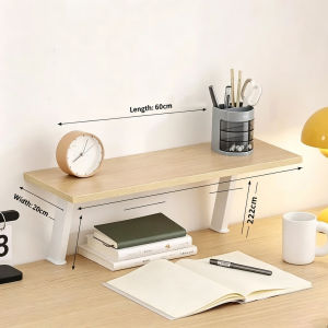 Clamp-On Desktop Organizer Shelf Space Saving Tabletop Bookshelf with Stable Bracket Easy Install