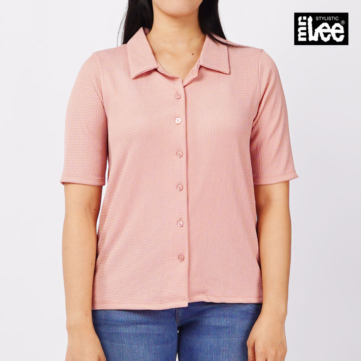 Stylistic Lee Ladies Basic Button Down Collared Shirt Trendy