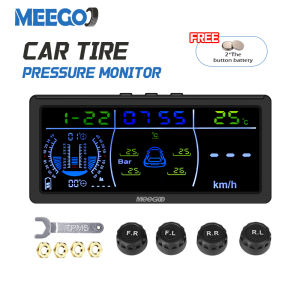 MeeGoo Car Tire Pressure Monitor 5.7-Inch Super Large Display Built-in And External TPMS Wireless Tire Pressure Detector COD