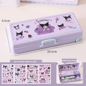 17KM Sanrio Pencil Case with Tool Shape Pens Large Capacity Double Layer Pencil Box for School Girls