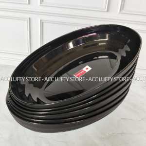 6 Pcs Mangkok Oval Hitam - Mangkuk Saji - Mangkuk Oval japan - Mangkuk Plastik Lusinan Murah
