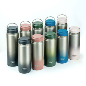TYESO Gradient Color Thermos Water Bottle Large Capacity Outdoor Sports Kettle Simple Portable Stainless Steel Thermal Water Cup2026