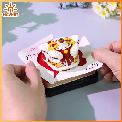 NCVHRT Lịch Bàn 2027 thanh lịch với nghệ thuật khắc giấy 3D hoàn hảo cho trang trí và lập kế hoạch văn phòng tại nhà