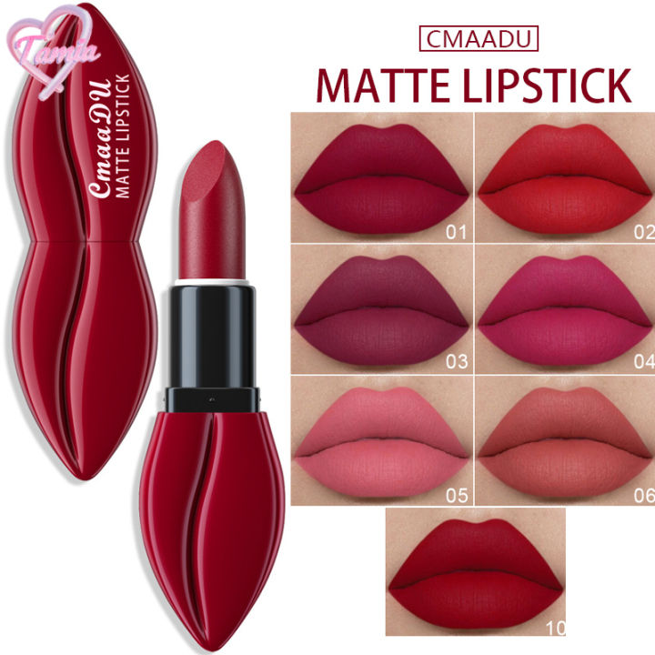 Desain Bentuk Bibir Lipstik Lipstik Halus Tekstur Lipstik Matte -🌹Tamia