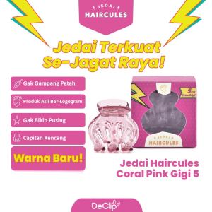 Jedai Haircules Declip Original Gigi 5 ukuran 5cm Warna Coral Pink