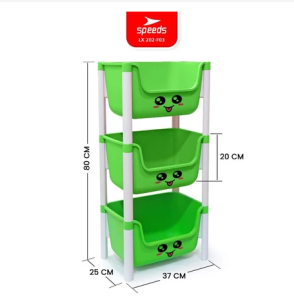 SPEEDS Rak Mainan Rak Susun Tempat Penyimpanan Rakit Mainan Mainan Serbaguna Toy Storage 202-F03
