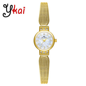 Ykai Fashion Womens Watches Casual Stainless Steel Alloy Strap Waterproof Quartz Watches Elegant Full Diamond Rhinestone Luxury Gold Silver Round Shape Ladies Wristwatches 1778