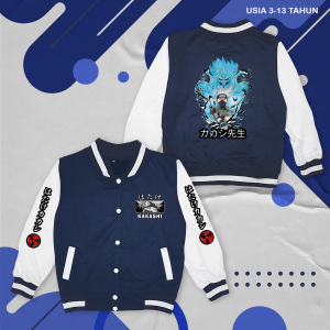 Jaket Varsity Anak KAKASHI HATAKE Terbaru Laki Laki Perempuan Usia 2 3 4 5 6 7 8 9 10 11 12 13 tahun/Jaket Baseball Anak Keren