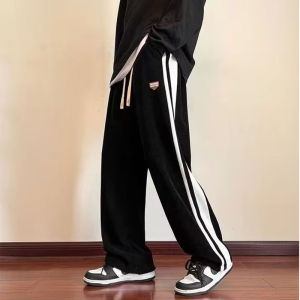 Mens Handsome Design Black Loose Pants Korean Style Casual pants