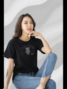 baju kaos oblong wanita katun hitam