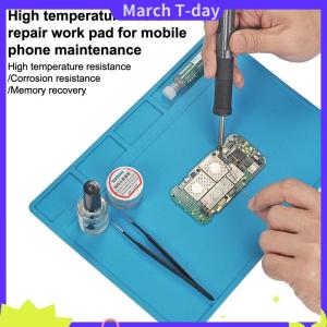 March แผ่นบัดกรีฉนวนกันความร้อน ESD 1ชิ้นแผ่นซ่อมโทรศัพท์คอมพิวเตอร์แผ่นบัดกรีซิลิโคนทำงานทนอุณหภูมิสูง