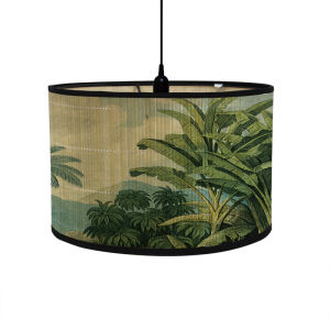 GUAN 30cm Retro Birds Bamboo Lampshade Cover Bedroom Living Room Lamp Cover Bracket Replacement Accessories Art Chandelier Homestay Decor