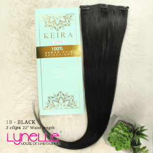 Keira Hair Extensions 100% Human Hair Waist Length in JET BLACK - CODE- L22W6C1B