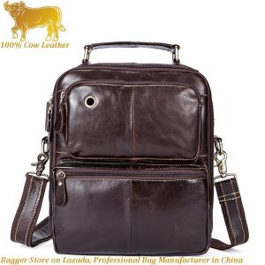 Royal Bagger Shoulder Sling Bag Crossbody Bags For Men Genuine Cow Leather New Fashion Sling Bag Cool Weave Handbag Business Casual