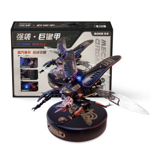 Robotime Rokr ลูกเสือด้วง ABS โลหะพังก์สไตล์3D ปริศนาของขวัญสำหรับวันเกิดประกอบง่ายวิศวกรรมการออกแบบ DIY ของเล่น-MI02