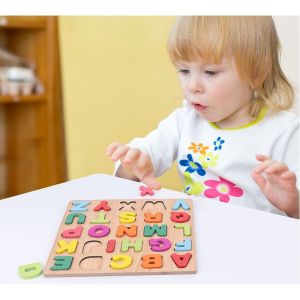 Mainan Edukasi Anak NUMBER & ALPHABET PUZZLE Mainan Puzzle Kayu Anak