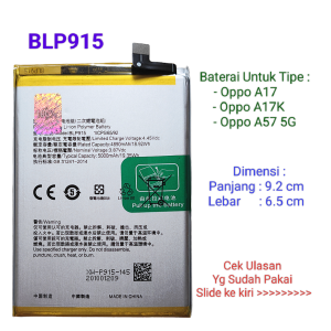 Baterai Oppo A17 / A17K / A57 5G / CPH2477 / CPH2471 / PFTM20 Blp915 batre Original Batrai