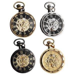 Vintage Mechanical Pocket Watch Antique Punk Clear Face Pocket Watch With Cosplay Parties Dressingup Accessories