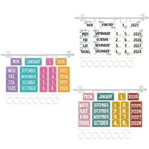 ชุดบอร์ดติดประกาศปฏิทินพลิกสำหรับห้องเรียนพร้อมก้านที่วางกล้องโทรทรรศน์54วันและสายสร้อยโซ่โลหะสำหรับตกแต่ง