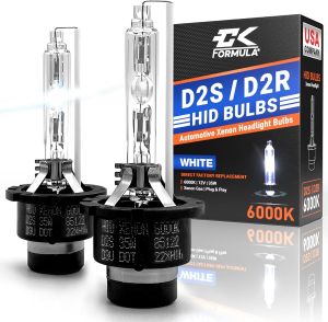 D2S/D2R HID Xenon Headlight Bulbs - Super Bright 6000K Cool White - 35W - Fits 85122 66240 66040 OEM Replacement Plug-and-Play HID Headlight Bulbs - 2 Pack (Does Not Fit Halogen Headlight Assembly)