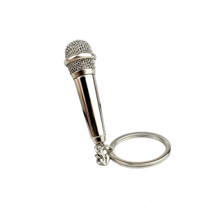 Portable Microphone Keychain Unique Gift for Music Fan Fashionable Mic Shaped Keyring Charm Pocket Sized Key Ornament