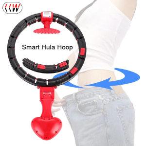 CCW Smart Counting Hula Hoop Adjustable Detachable Hula Hoop Beginners Thin Waist Weight Loss Fitness Training Burning Workout Hula Hoops with Automatic Rotation Function