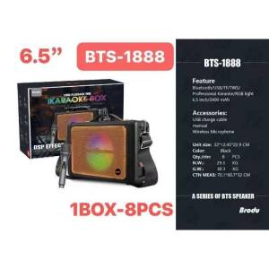 Bts.Shop BTS 1888 Wooden Box Portable Speaker 6.5 inch Bluetooth speaker RGB Light with 2400mAh