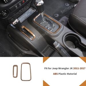 mv1 Car Wood Grain Dashboard Steering Wheel Gear Shift Decoration Cover for Jeep Wrangler JK 2007-2017 Interior Accessories 4Y2K8