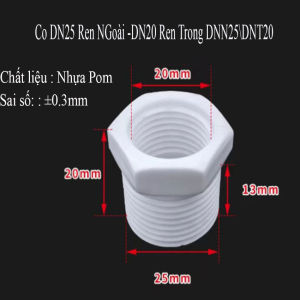 Nối Thu Ren Trong Ngoài Kép Ren Nhựa Chịu Nhiệt (2 chiếc)