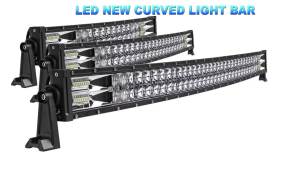 [NNSA]Braveway curved LED bar 22 32 42 50 52 inch 12D 2 rows floodlight spot combo beam IP68 offroad driving light for offroad UAZ 12v 24v truck ATV SUV boat
