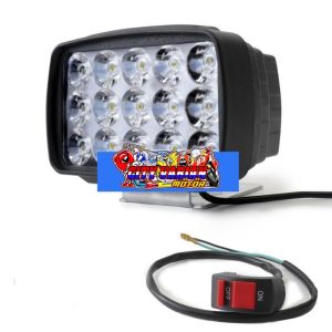 Lampu Tembak Sorot LED Motor Work Light Cree 15 mata /15LED 12VOLT MOTOR MOBIL FREE Saklar On Off