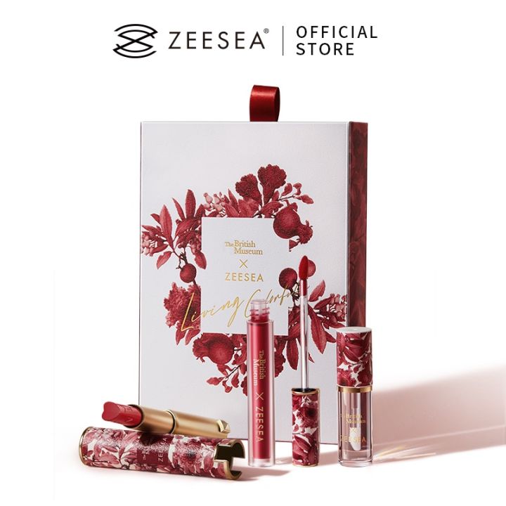 ZEESEA Lipstick Matte Pinellia Flower Lip Makeup Gift Box Moisturizing Silky Lip Gloss Liptint High Pigmentation