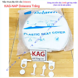 [HCM]Nắp bồn cầu dolcera Trắng KAG- NAP Dolacera trắng trọn bộ nắp đậy xí bệt 2 khối màu trắng