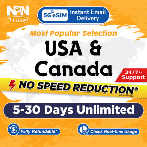 USA & Canada eSIM 5G 7-30 Days Daily 500MB-2GB Unlimited Data Instant Email Delivery High Speed Travel USA SIM Card