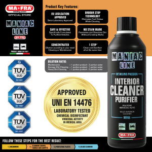 Mafra Maniac Line Interior Cleaner Purifier 500ml (International Certified against Virucidal and Bactericidal Activity Eliminate Odour Formula)