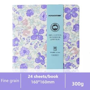 POTENTATE Portable Square 100% Cotton college Grade 300GSM Watercolor Paper book Water colour painting Hand Painted Travel Sketching book pads Art Supplies