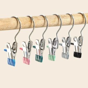 Penyangkut Klip Anti Calar Keluli Tahan Karat Dengan Cangkuk Serbaguna Penjepit Skirt Seluar Rak Baju Rumah Pants Clip Hanger Household Stainless Steel Skirt Pants Storage Artifact Hook Single 裤夹子家用无痕不锈钢多功能带挂钩裙子裤子收纳神器单个夹子衣架 H342