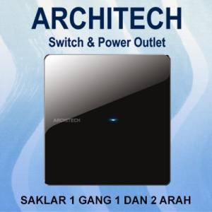 Architech V16-Bk01A Diamond Black Sakelar/Saklar/Cetekan 1 Gang 1 Arah