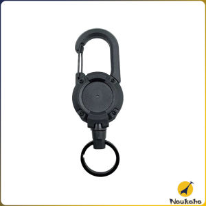 Naukaha Retractable Key Reel with Carabiner Clip Steel Wire Anti-Lost Key Holder Multi-Tool Outdoor Keychain