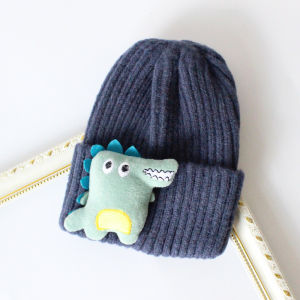 Korean Cartoon dinosaur wool baby Beanie Hat Girls Boys Winter Warm Knitted Hats Soft Crocheted Bonnet Cap Baby Accessories 2-6Y