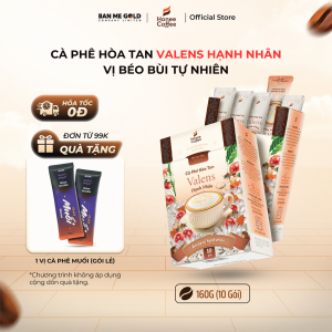 [MUA 2 TẶNG 1] Cà phê VALENS HẠNH NHÂN - Hạt hạnh nhân béo bùi - Giàu dinh dưỡng - Cafe sấy lạnh đậm đà - Hộp 160g