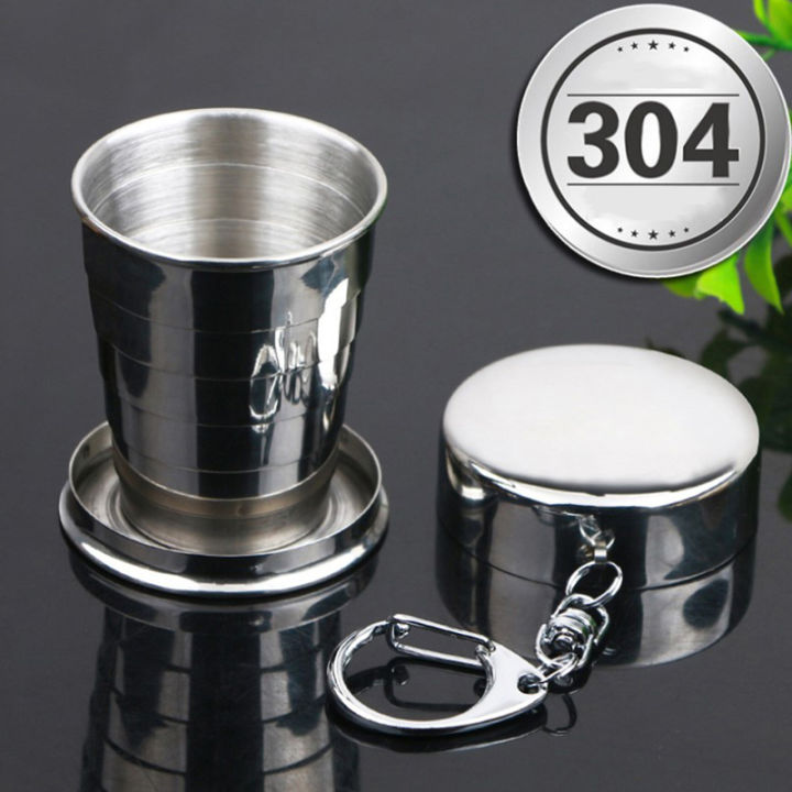 thumbnail image 2 of Stainless Steel Folding Cup Travel Tool Kit Survival EDC Gear Outdoor Sports Mug 2 of 11
