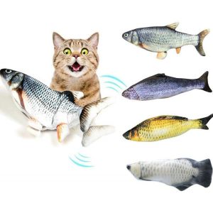Electric Swing Fish Plush Toy for Baby Boys Girls USB Charging Pet Cat Toys Tiktok Fun Simulation Bouncing Fish