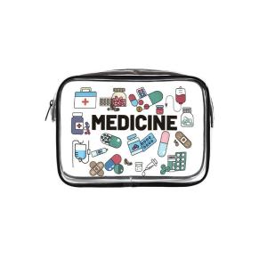 Cute Print Transparent Toiletry Bag Waterproof PVC Makeup Organizer Medicine Chargers Cosmetics Storage Pouch Multi-Use Travel Bag