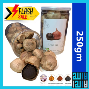 DNURI Black Garlic Solo 250g | Fermented Single Clove Garlic | Premium Black Garlic Malaysia | Healthy Garlic Snack | Halal Original
